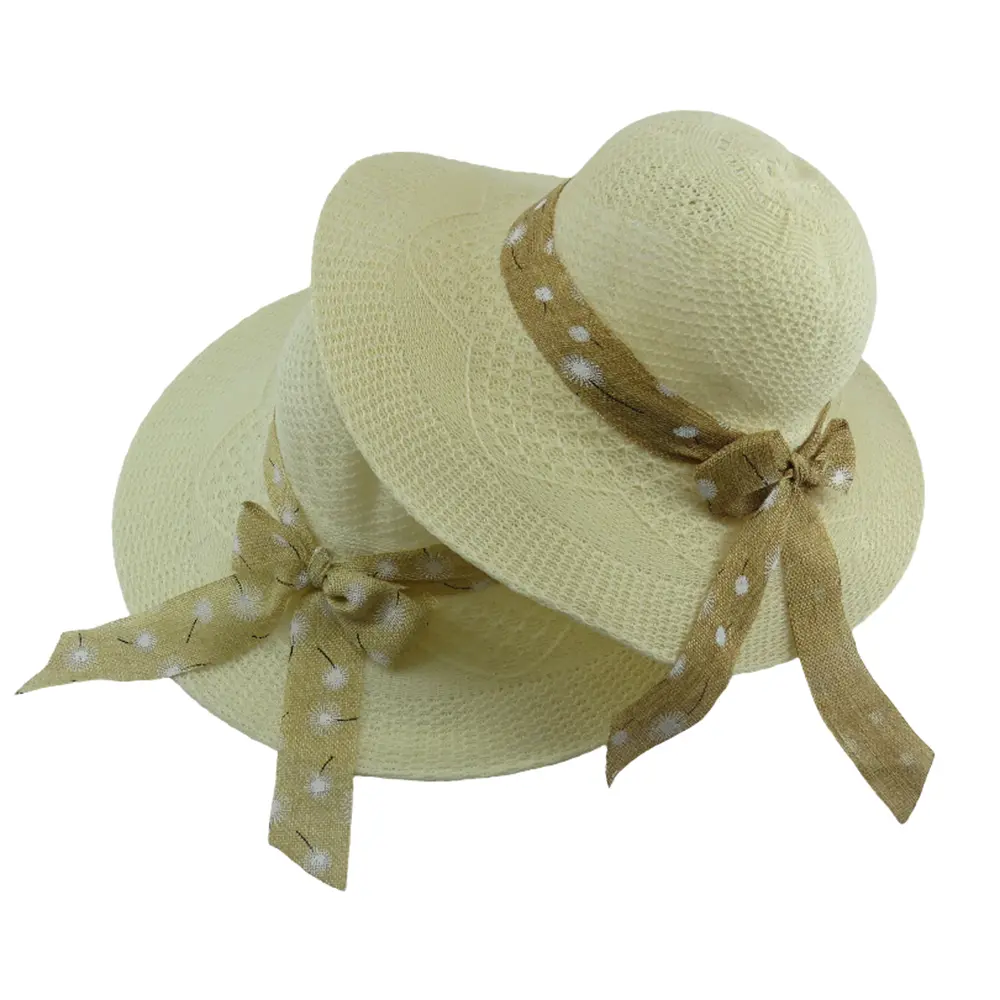 کلاه ت گرد زنانه گلدار کنفی