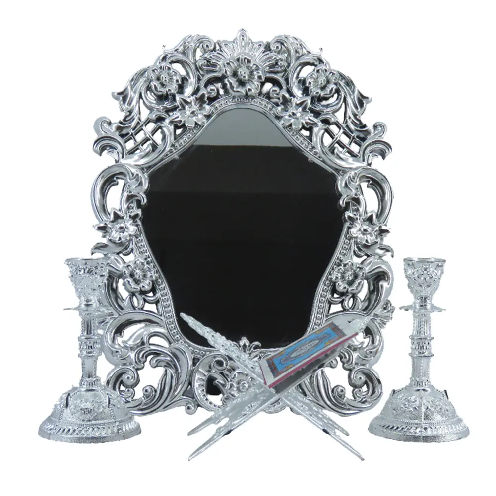 اینه وشمعدان 3گل بزرگ